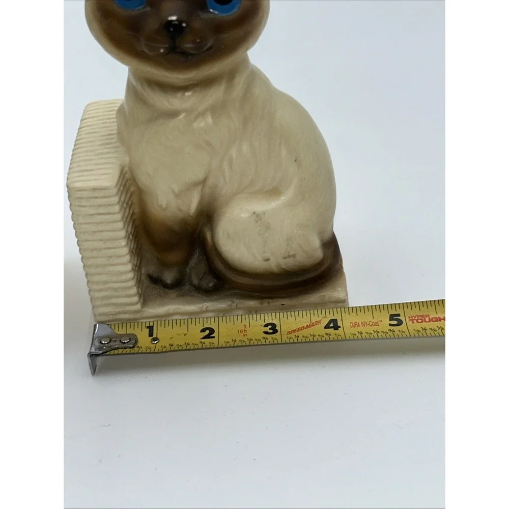 Vintage Cats Kittens Bookends Sand Filled Mid Century Calico Collectible